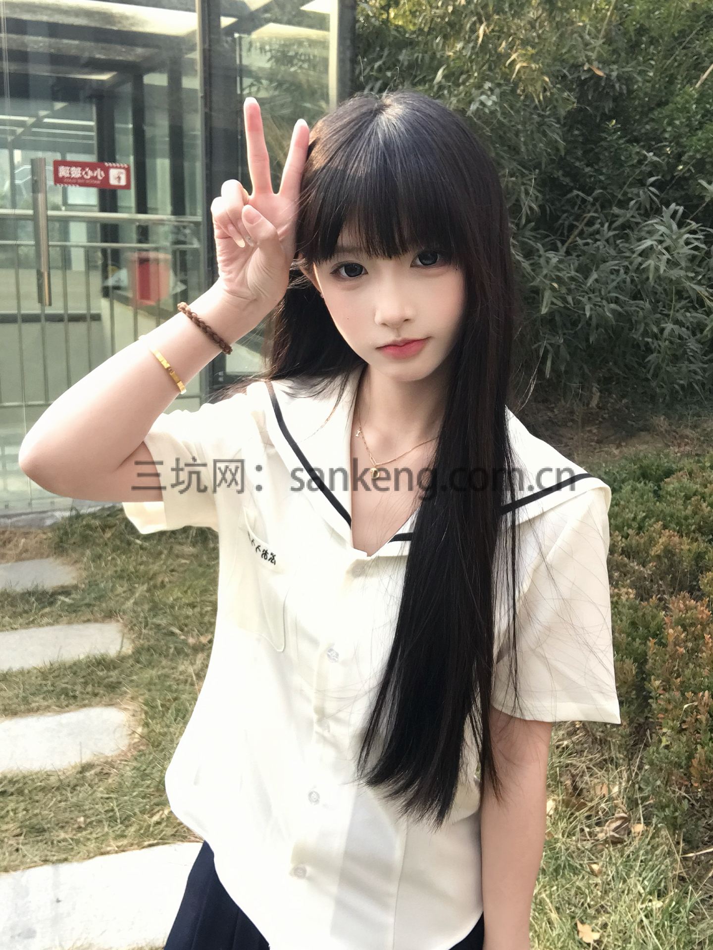 舞鸥羽阁羽白领章水手领衬衫