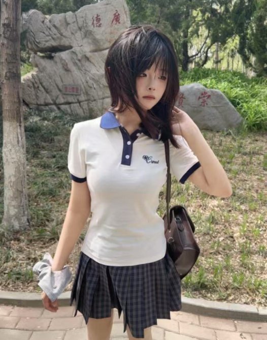 188舞夏未央撞色POLO衫种草姬图