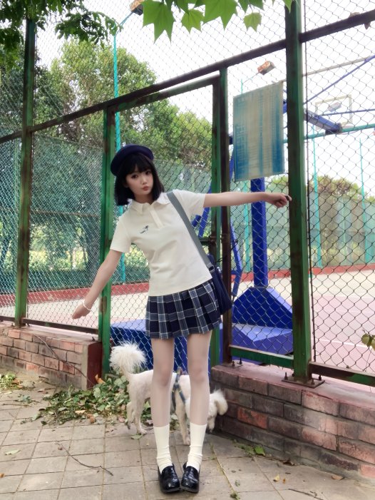 小章舞夏未央白色POLO衫种草姬图