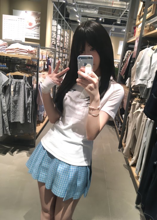 没回多舞夏未央白色POLO衫种草姬图