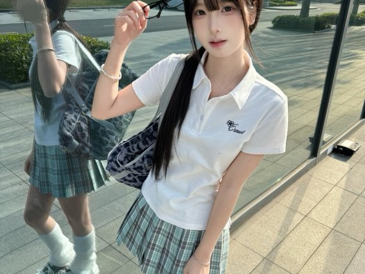 舞鸥羽阁-舞夏未央白色POLO衫模特图