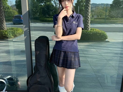 舞鸥羽阁-舞夏未央绀色POLO衫模特图