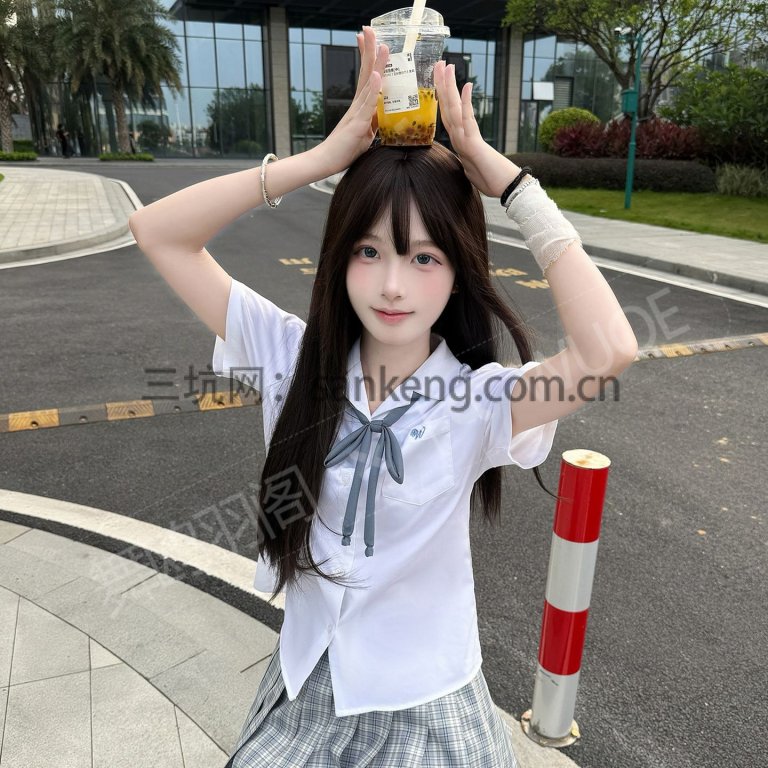 WUOE舞鸥羽阁羽恋竹心JK衬衫模特图